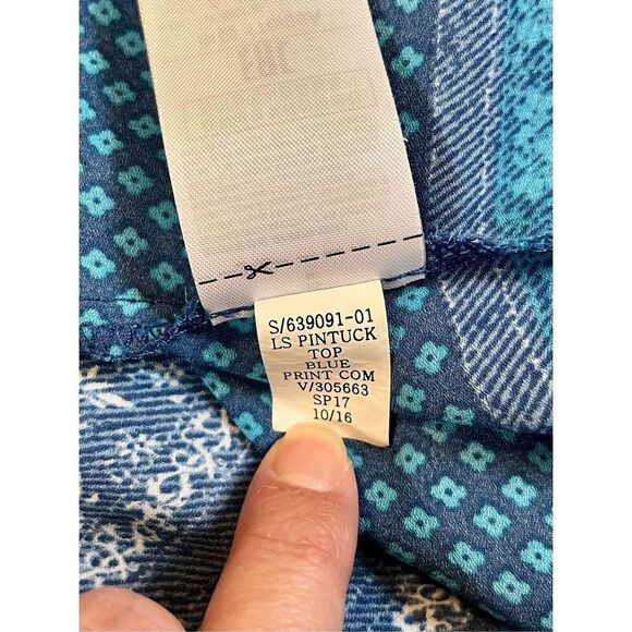 Gap Women’s Floral Blue Boho Peasant Blouse Size Medium - Picture 10 of 10